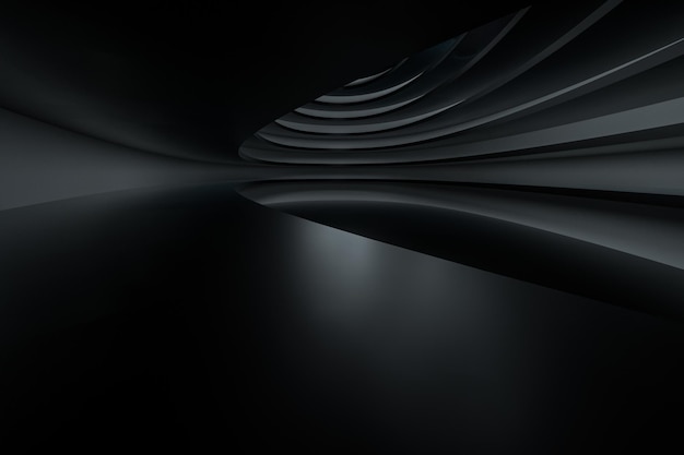 Rund tom byggnad med bred mark, 3D-rendering