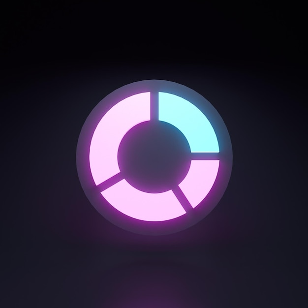 Runt stapeldiagram 3D render illustration