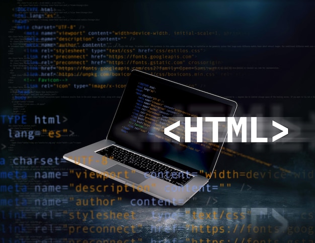 Sammensætning med HTML-system til hjemmesider