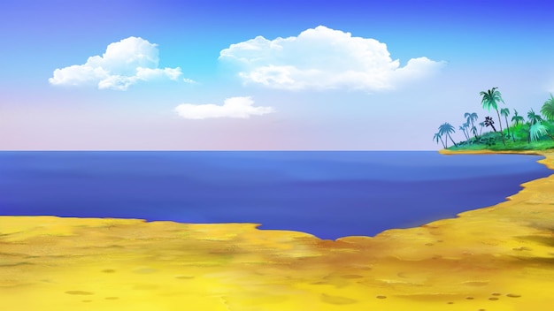 Sandy beach in the tropics illustration