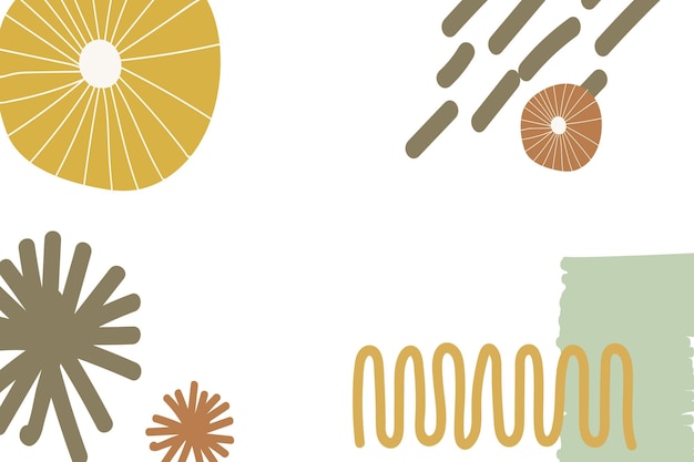Scandinavian modern print border png in colorful color