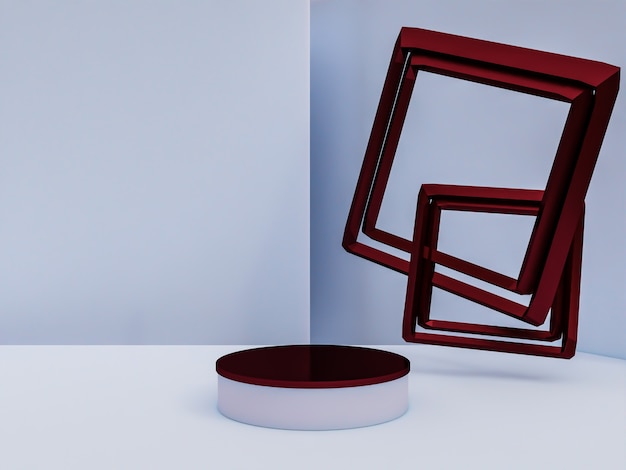 Scen med podium för presentation i minimalistisk stil 3D-rendera abstrakt bakgrundsdesign