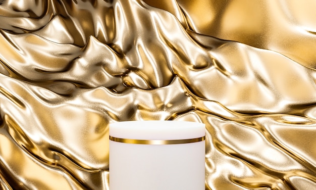 Scene with podium for presentation in minimal style 3d render abstract background design
