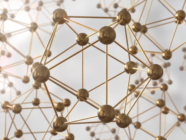 Science molecule, DNA model, Atom model, 3d rendering,