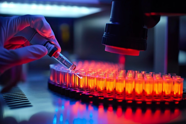 Scientist conducting research experiments in a modern laboratory environment
