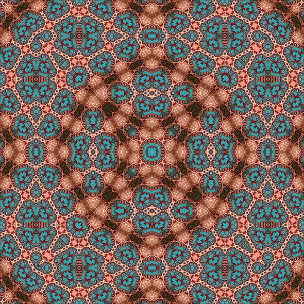 Seamless pattern square mandala kaleidoscope