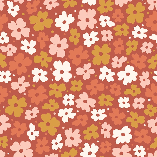 Seamless pattern with flowers Floral background Vector illustration