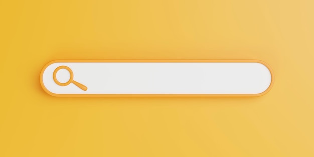 Search Bar with Magnifying Glass on Yellow Background
