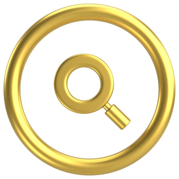 Search button Search icon 3D illustration