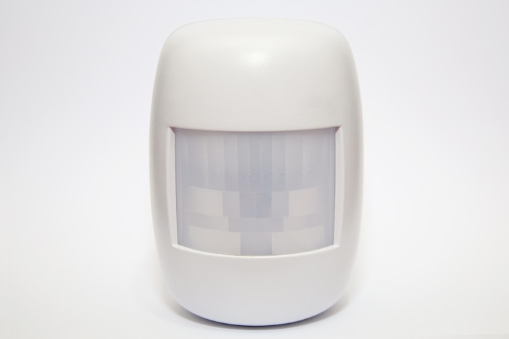 Bild security alarm sensor for home or business on white solid background