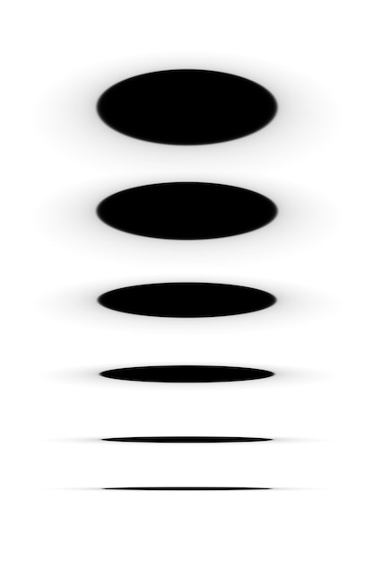 set of black shadows isolated on white background 3d rendering