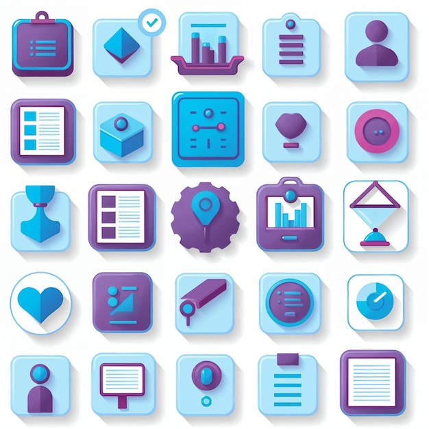 Set of modern flat design vector icons