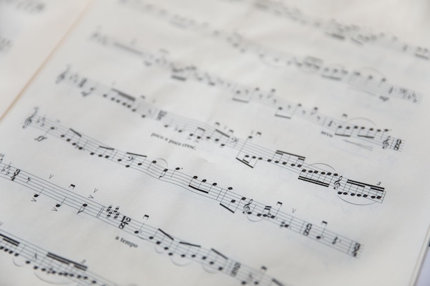 Sheet music notes on paper artistic composition musical harmony creativity