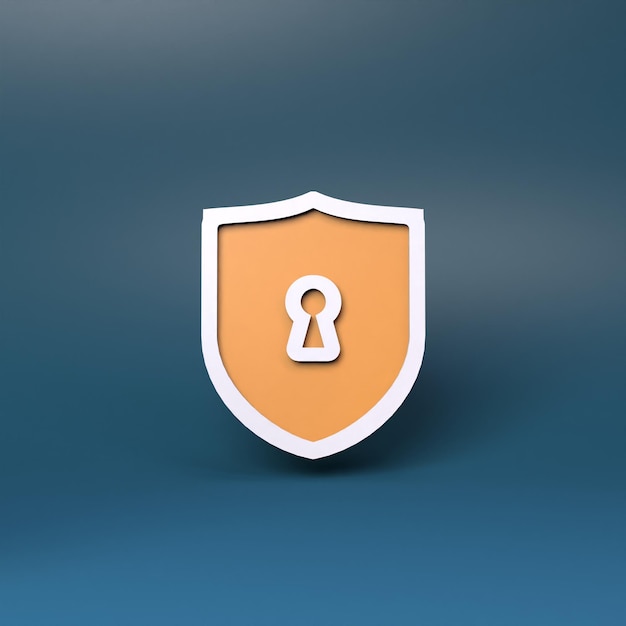 Shield icon 3d render illustration