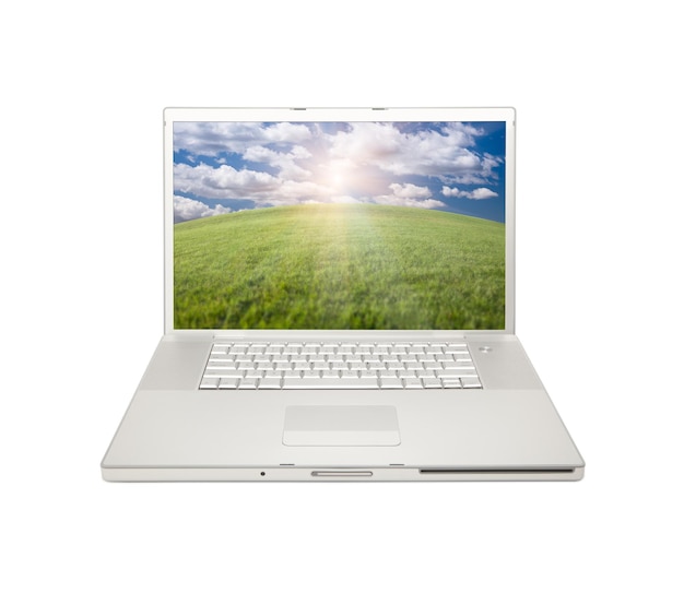 Silver Computer Laptop Isolated