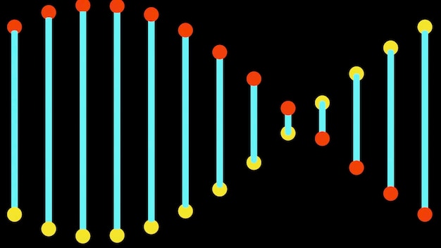 Simple animation of moving dna design beautiful rotating dna structure of lines and dots colorful