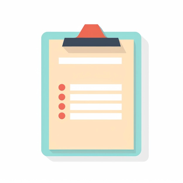 Simplified Checklist Icon Flat Transparent and Minimalistic on White Background