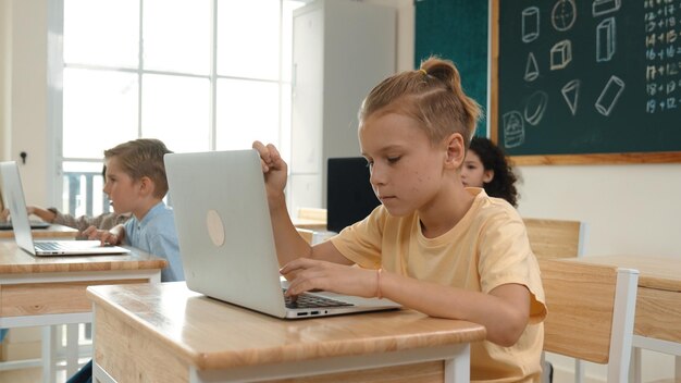 Smart boy using laptop to generated ai by coding engineering prompt pedagogy
