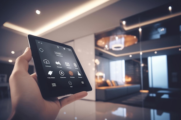 smart home control technology with digital automation application mobile concept ai generated
