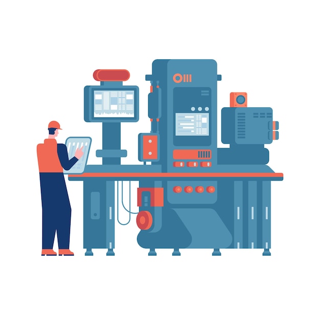 Smart industry Factory worker or engineer Industrial machines Electronic manufacturing equipment