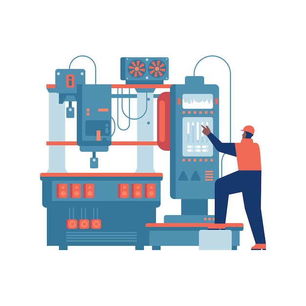 Smart industry Factory worker or engineer Industrial machines Electronic manufacturing equipment