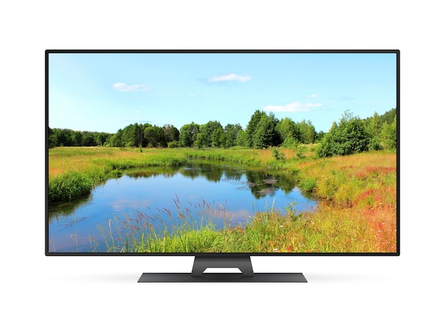 smart tv with small river on screen