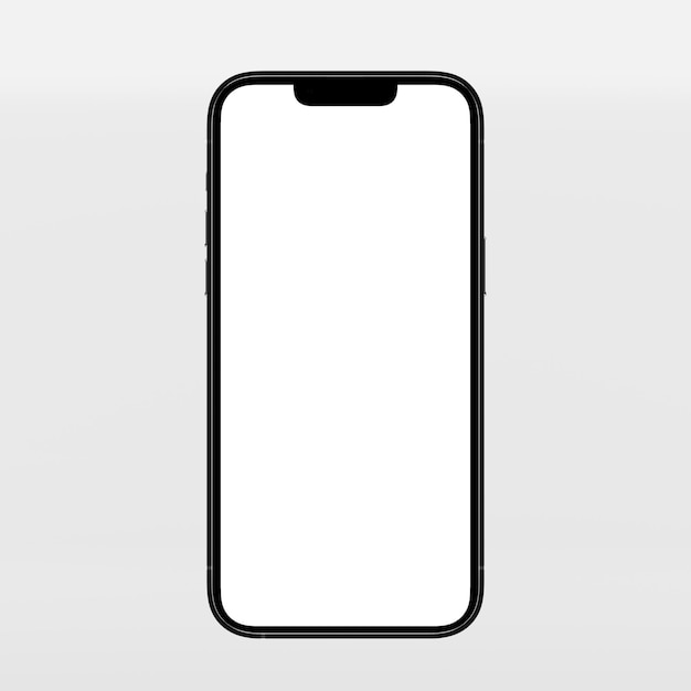 Smartphone med hvid, glødende blank skærm – mockup i nærbillede med kopiplads, 3D-rendering