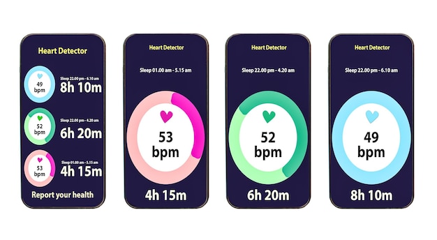 smartphones show a heart function monitor mobile device screen monitors health