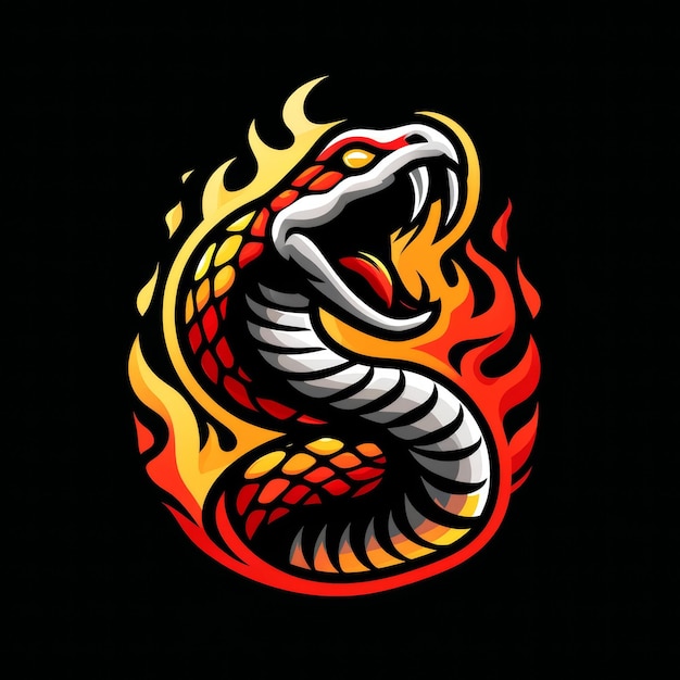 Snake logo with open mouth in various themes and colors