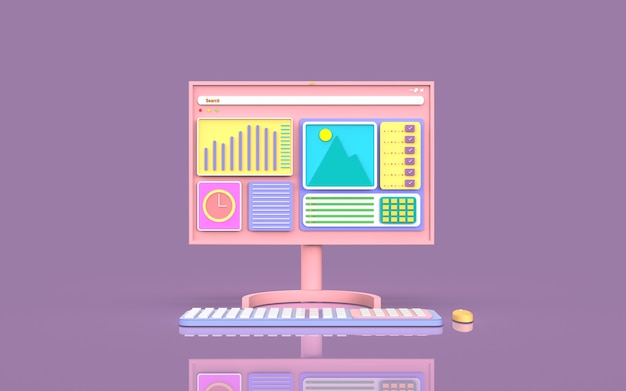 Sociale medier digital marketing koncept illustration sød 3d rendering