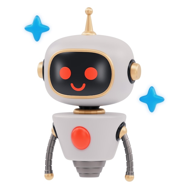 Sød robot 3D-illustration