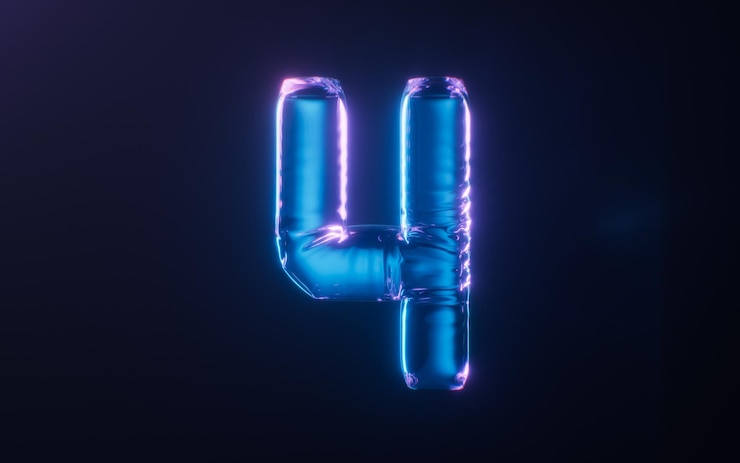Bild soft balloon numbers with neon styles 3d rendering