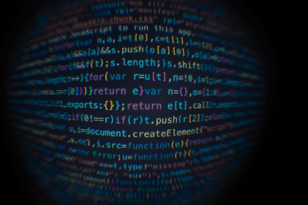 Software developer code Abstract computer script code Software developer code programming screen