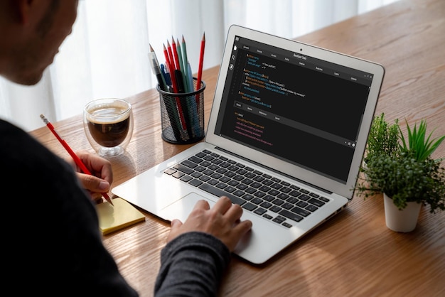 software development programming on computer screen for modish application