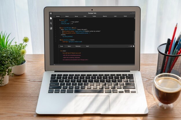 software development programming on computer screen for modish application