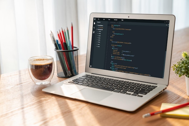software development programming on computer screen for modish application