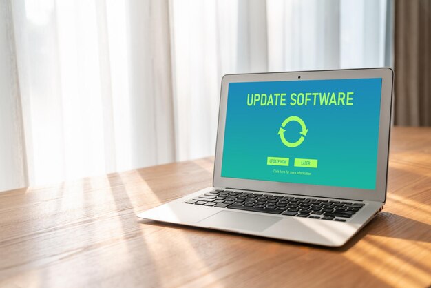 Softwareopdatering på computer for en moderne version af enhedssoftwaren