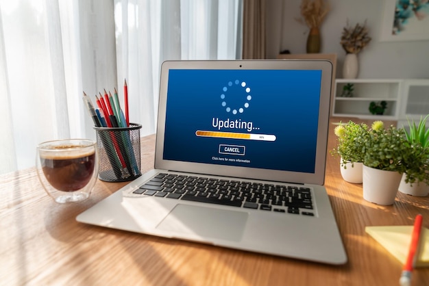 Softwareopdatering på computer for en moderne version af enhedssoftwaren
