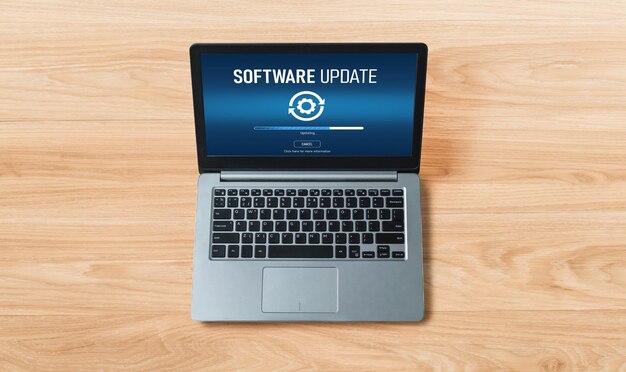 Softwareopdatering på computer for en moderne version af enhedssoftwaren