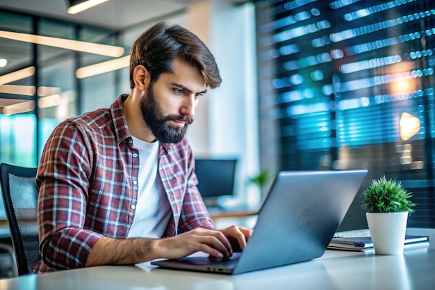 Softwareudvikler eller programmør, der koder program med bærbar Data engineering Intelligence innovation Computer programmering udvikling softwareingeniør