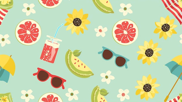 sömlös sommar mönster bakgrund