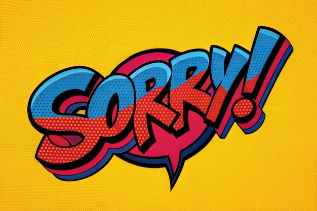sorry word written on colorful background