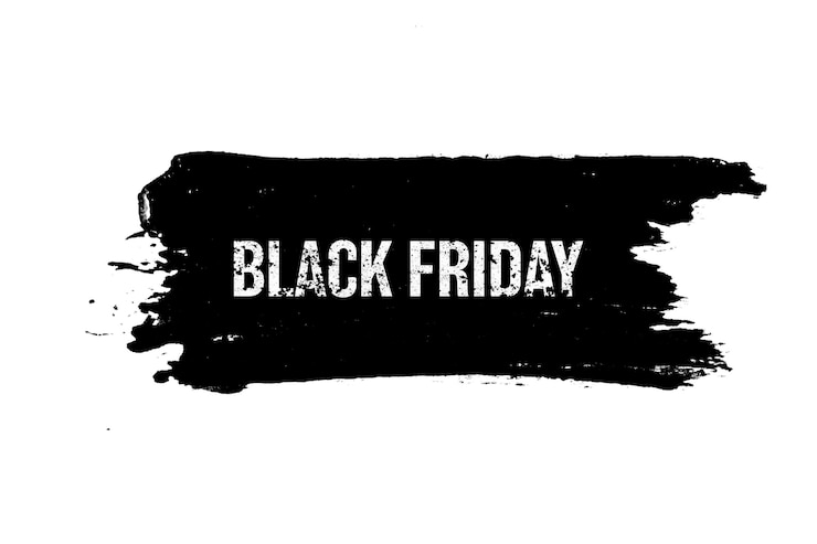 Foto sort banner med inskription isoleret på en hvid baggrund. black friday. sæsonudsalg. foto i høj kvalitet