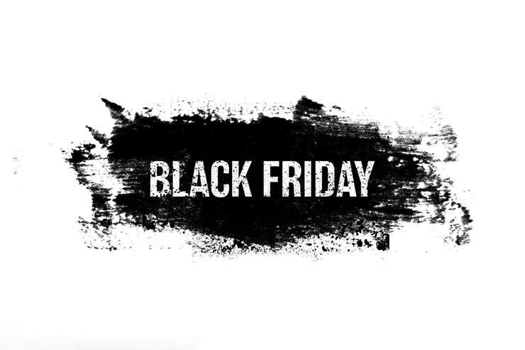Foto sort banner med inskription isoleret på en hvid baggrund. black friday. sæsonudsalg. foto i høj kvalitet
