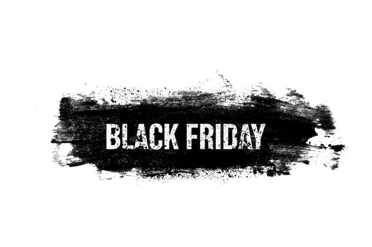 Foto sort banner med inskription isoleret på en hvid baggrund. black friday. sæsonudsalg. foto i høj kvalitet