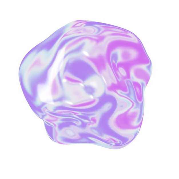 sparkle holographic iridescent shape blob