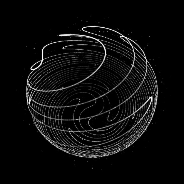 Sphere of particle Global network connection Futuristic technology style 3D rendering