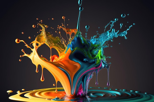 Splash oil color colourful background Made by AIArtificial intelligence