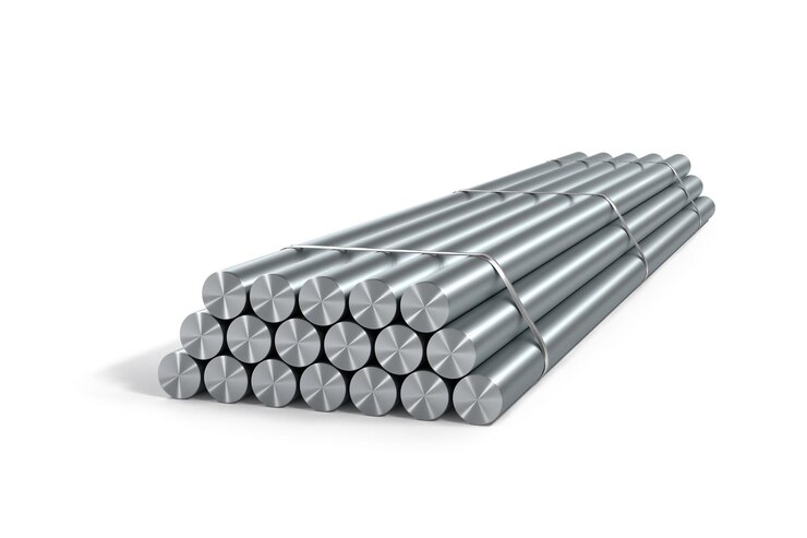 Bild stack of round bars isolated on white background