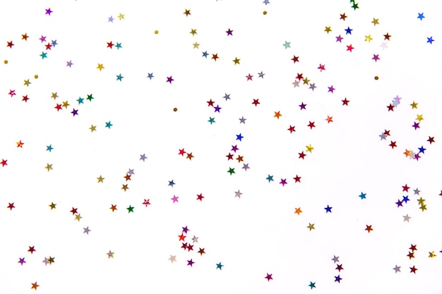 star shaped glitters on white background